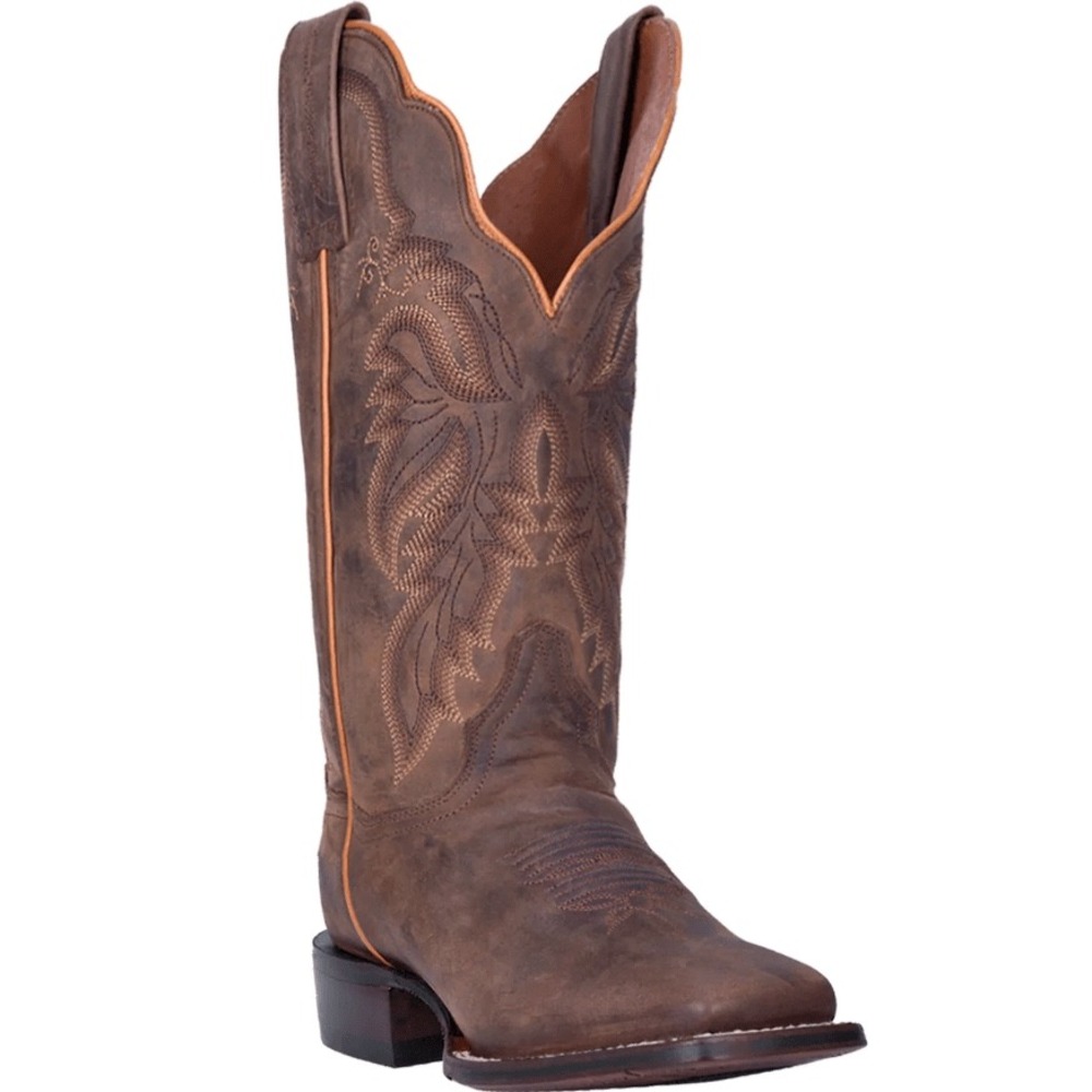 NEW Dan Post Alexy Tan Leather‎ Square Toe Western Cowgirl Boots Size 7M